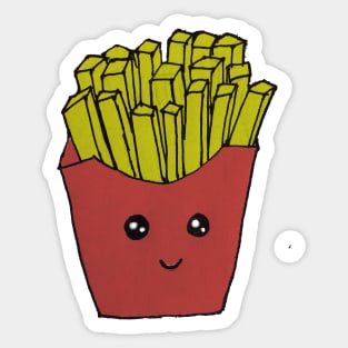 Hand drawn french fries love food Sticker